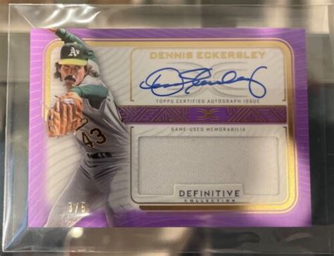 2023 Topps Definitive Baseball Dennis Eckersley Auto Relic Purple 3