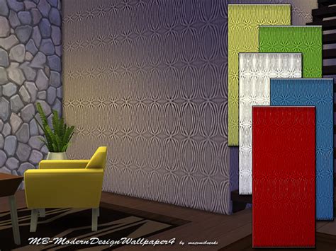 The Sims Resource: Modern Design Wallpaper 4 by matomibotaki • Sims 4 ...