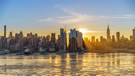 New York City Skyline At Sunrise