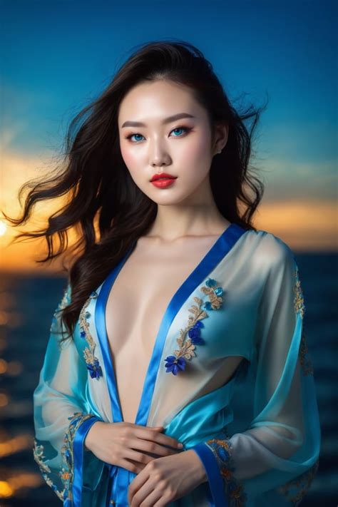 Blue Eyed Chinese Woman Standi Tensor Art