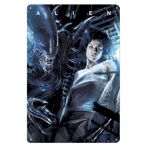 Alien Sci Fi Horror Movie Metal Poster Tin Sign Cinema Wall Decoration