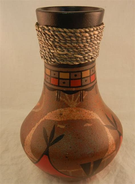 Native American Indian Zia Contemporary Vase By Ralph Aragon Native