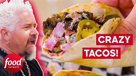 Guy Fieri Tries CRAZY COMBO Tacos Diners Drive Ins Dives YouTube