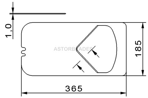 Cuchilla ASTOR Porcionadora Para MAREL 365x185x1mm Doble Bisel Forma V