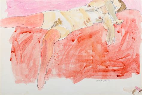 Trevor Willoughby Reclining Female Nude 20th Century Watercolour