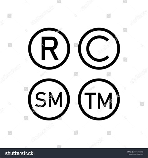 Registered Trademark Copyright Smart Mark Icons Stock Vector Royalty