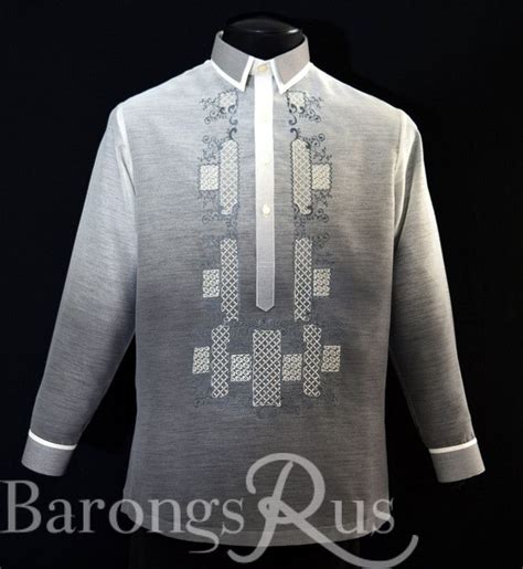 Monochromatic Grey Jusilyn Barong Tangalog 3335 Barong Tagalog