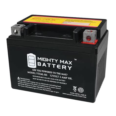 MIGHTY MAX BATTERY 12 Volt 3 AH Motorcycle Battery Includes 12 Volt 1