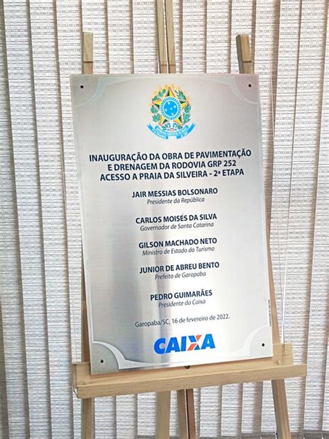 Placa De Inauguração Em Aço Inox Homenagem Placas Comemorativas