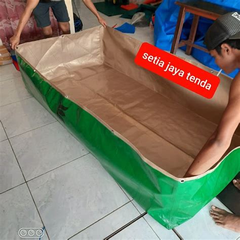 Jual Kolam Terpal Kotak Ukuran P 2m X 4m X 1m Bahan A20 Oriental Di