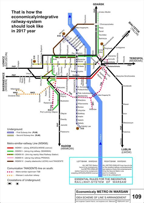 Map of Warsaw, Poland