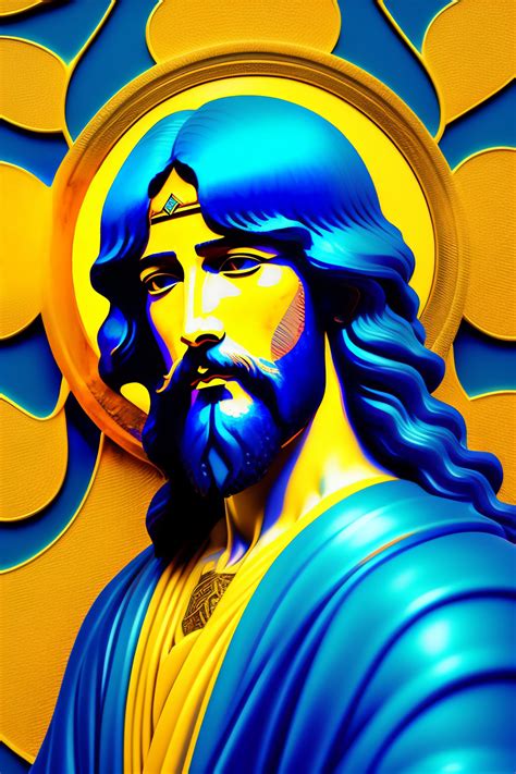 Lexica A Portrait Of Anime Jesus Blue And Yellow Manl Highly