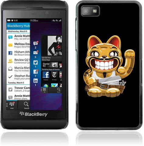 Amazon 【art Case 海外直輸入】 Blackberry Z10 専用ブラックハードケースカバー Funny Cat