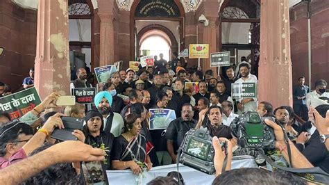 In Pics Congress Mps Stage Protest In Parliament Against Price Rise