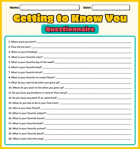 Printable Get To Know You Questions Printable Word Searches