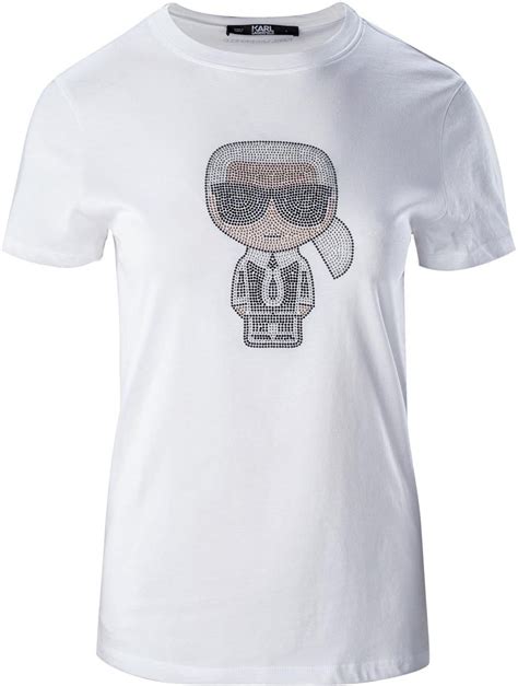 Damska Koszulka KARL LAGERFELD IKONIK RHINESTONE KARL T SHIRT 210W1726