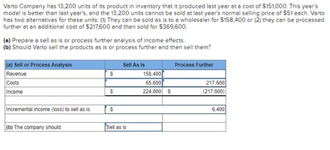 Solved Varto Company Has 13 200 Units Of Its Product In Chegg