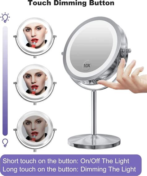 Gospire LED Makeup Mirror With Touch Screen Adjustable LED Light 7