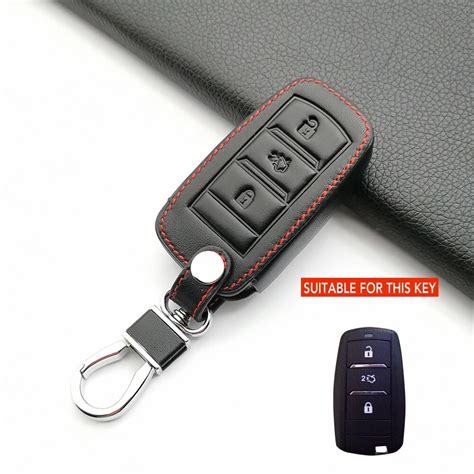 Funda De Cuero Para Llave De Coche Cubierta De 3 Botones Para Changan