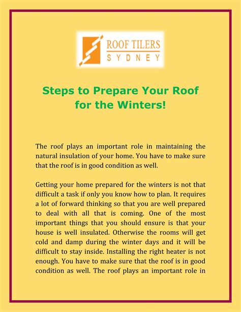 Steps To Prepare Your Roof For The Winters By Rooftilerssydney Issuu