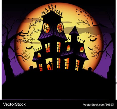 Halloween haunted house Royalty Free Vector Image