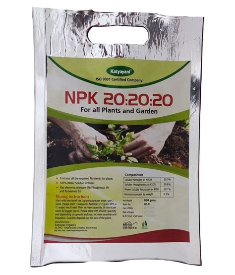 Buy Katyayani Npk 20 20 20 For Plants 2 Free Sample Fertilizer 500 Gms 1 Kg Online At Best