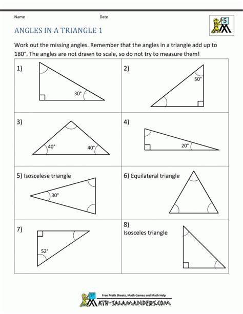 Geometry Math Problems Worksheets