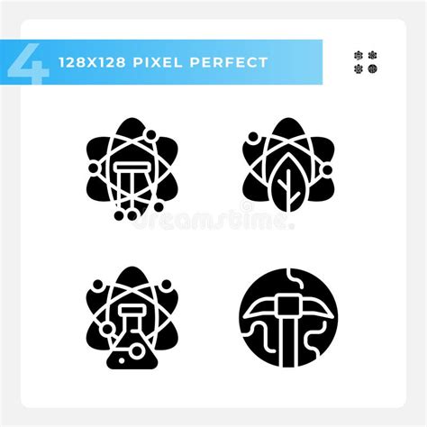 Data Mining With STEM Pixel Perfect Black Glyph Icons Set On White