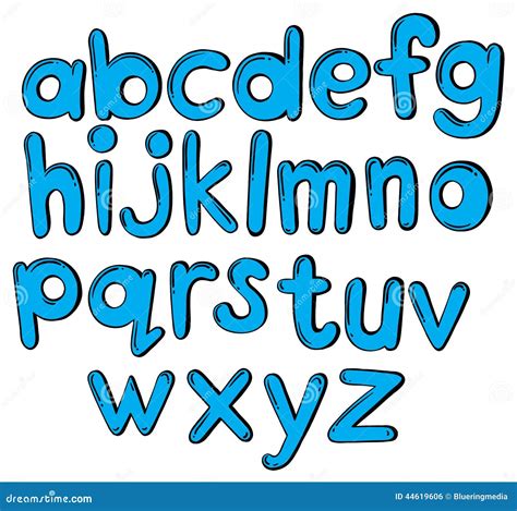 Letras Do Alfabeto Na Cor Azul Ilustração do Vetor Imagem 44619606