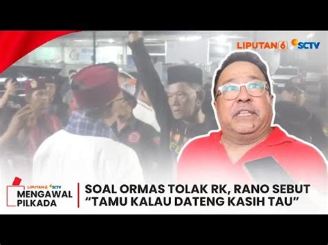 Ridwan Kamil Sempat Ditolak Ormas Rano Karno Imbau Jakarta Harus