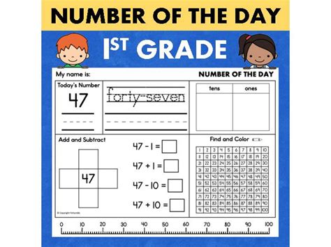 Day Of First Grade Worksheet The Number
