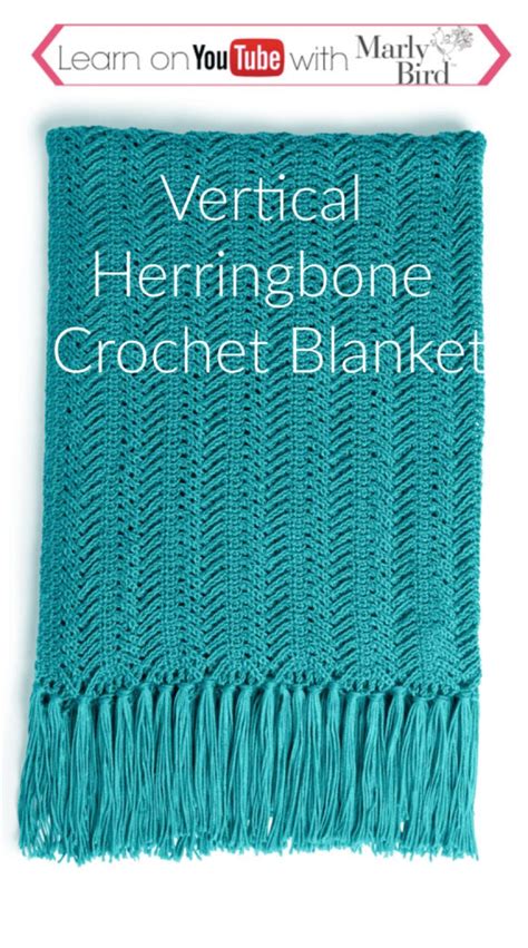 Vertical Herringbone Crochet Blanket Tutorial