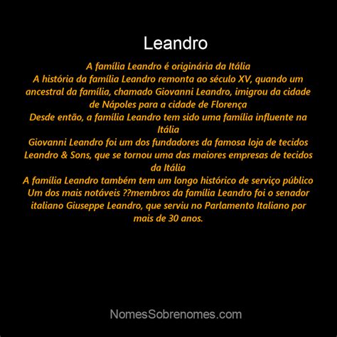 👪 → Qual A História E Origem Do Sobrenome E Família Leandro