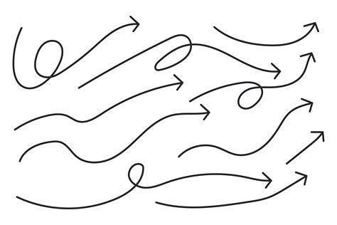 Curved Arrows Hand Drawn Gráfico Por Frog Ground · Creative Fabrica