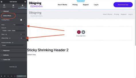 Create A Shrinking Sticky Header On Scroll With Elementor