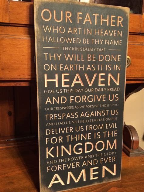 Custom Carved Wooden Sign Lords Prayer Our Father Who Art In Heaven