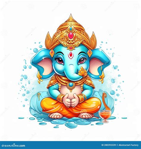 Ilustra O De Lord Ganesha Para Ganesh Chaturthi Fundo Gerada Por