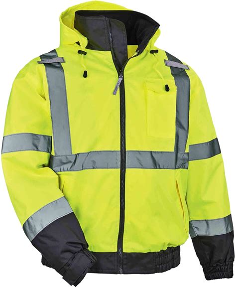 Personal Protective Equipment ANSI Compliant High Visibility Reflective Winter Safety Jacket ...