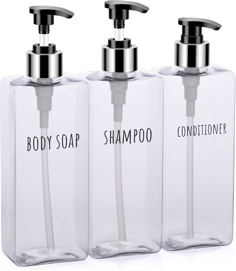 Amazon ZUMRUKES 17 OZ Shampoo And Conditioner Dispenser 3 Pack