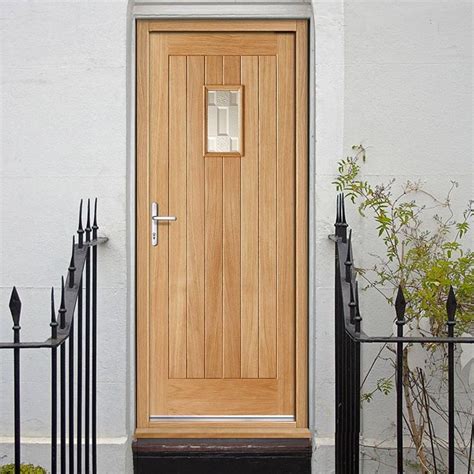 Suffolk Oak External Door Part Obscure Double Glazing External Oak