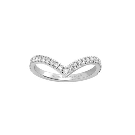 Diamond V Shaped Wedding Band