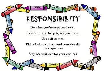 Responsibility Classroom Poster by Positive School Counseling | TPT