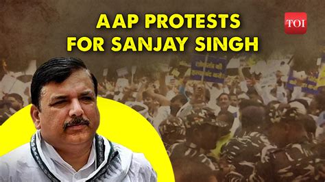 Aap Workers Hold Protest In Support Of Sanjay Singh At Party Office In Delhi News Times Of