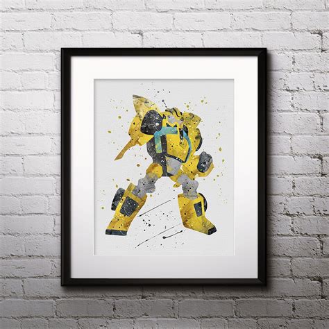 Bumblebee Watercolor Print, Bumblebee Art, Robot art, Transformers ...