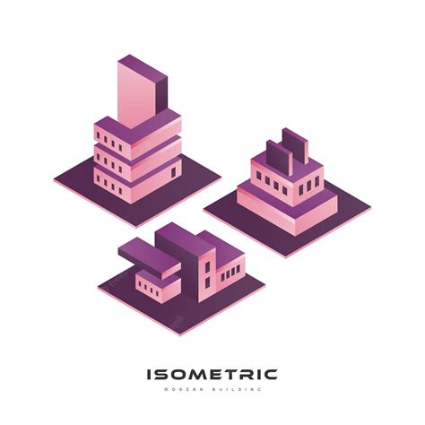 Ilustración De Vector De Edificio Isométrico Moderno Y Colorido