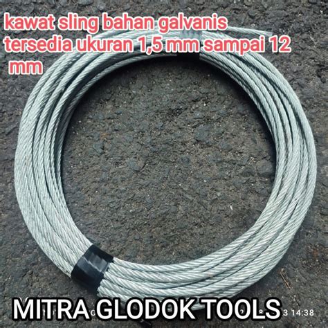 Kawat Sling Baja Bahan Galvanis Ukuran 1 5 Mm Sampai 12 Mm Seling Baja