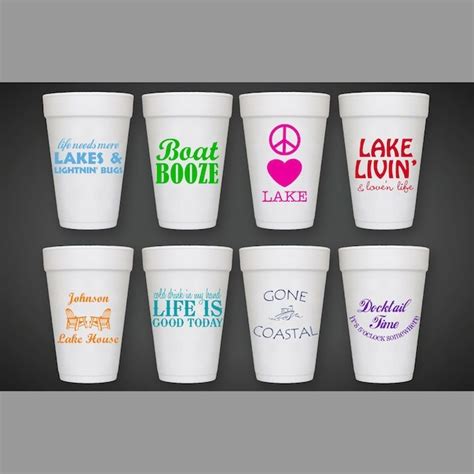 16 Oz Foam Cups Lake And Beach Foam Cups Custom Styrofoam Cups