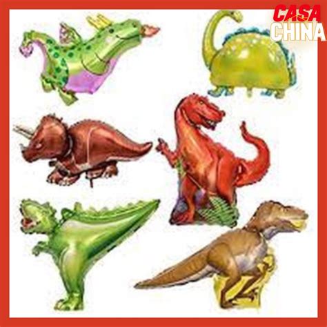 kit 10 unidades Balão Dinossauro Metalizado 14 polegadas Shopee