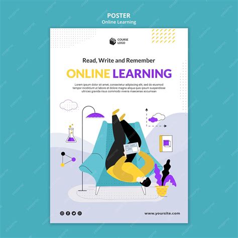 Premium Psd E Learning Poster Template Illustrated