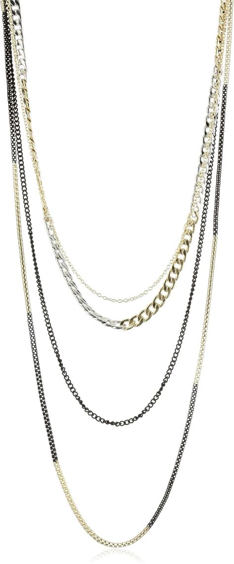 Amazon Leslie Danzis Tri Color Multi Chain Necklace 44 Clothing